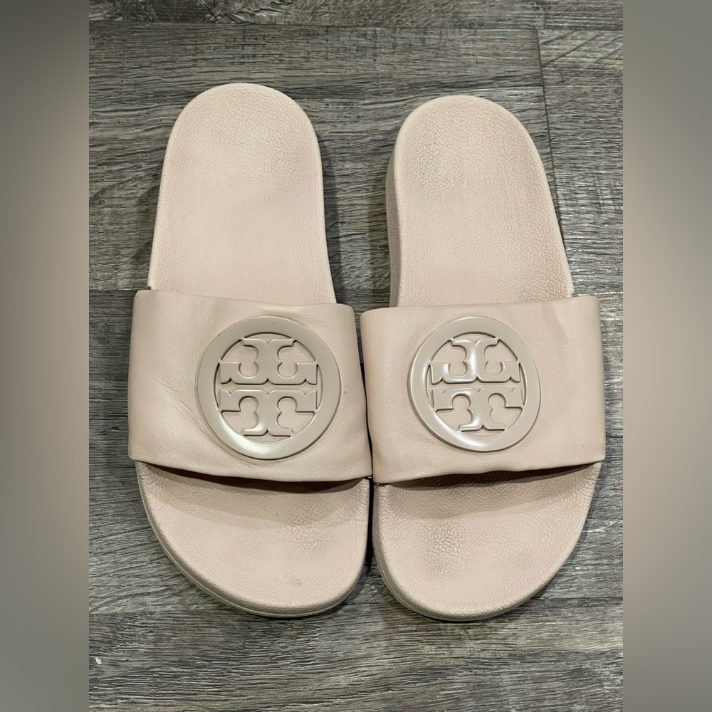 Tory Burch Cream Slide Sandals